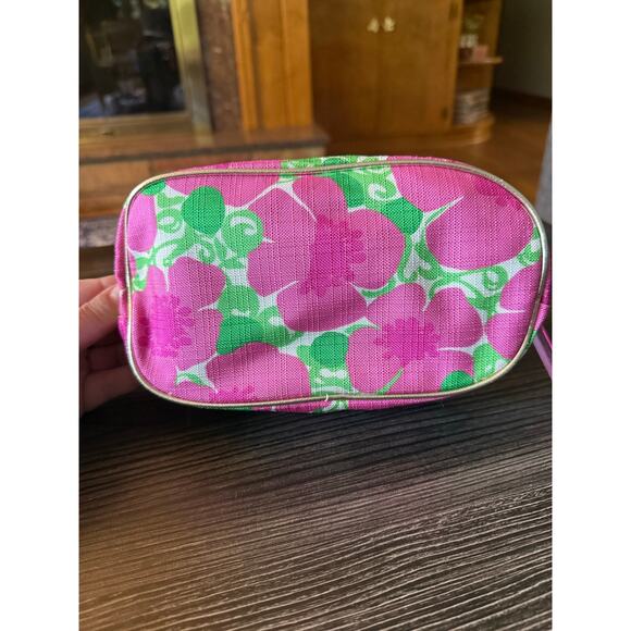 6/$25 Lilly Pulitzer for Estée Lauder Pink and Green Floral Cosmetic Makeup Bag - Picture 8 of 10
